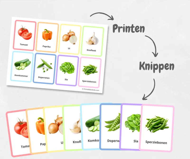Printables4Kidz - Flashcards Groenten - Voorbeeld